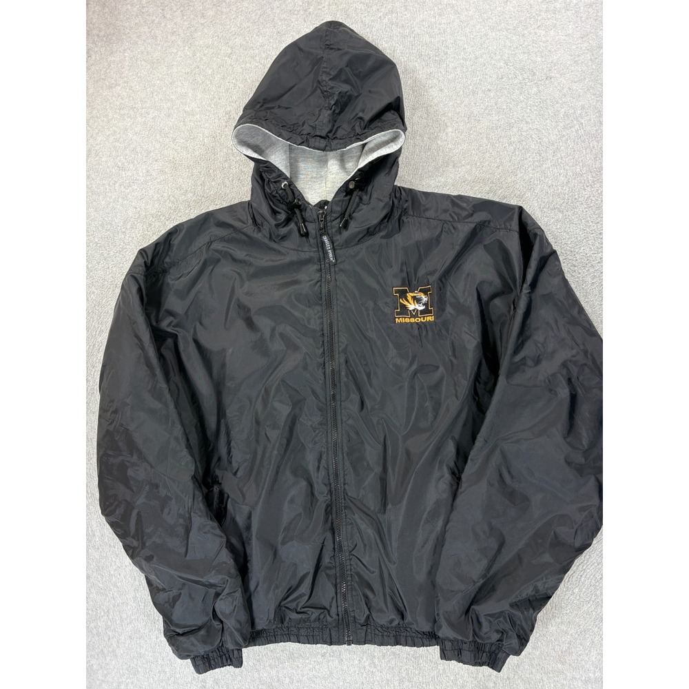 Missouri Tigers Stitched Logo Lined Heavy Campus Hooded Jacket (Men's XL) Black